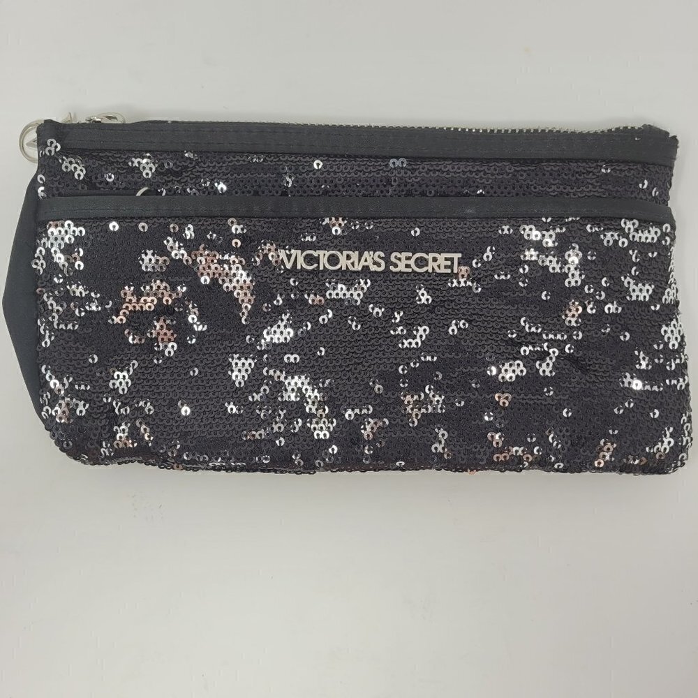 Victoria's Secret Vintage Black/Silver Sequined Clutch